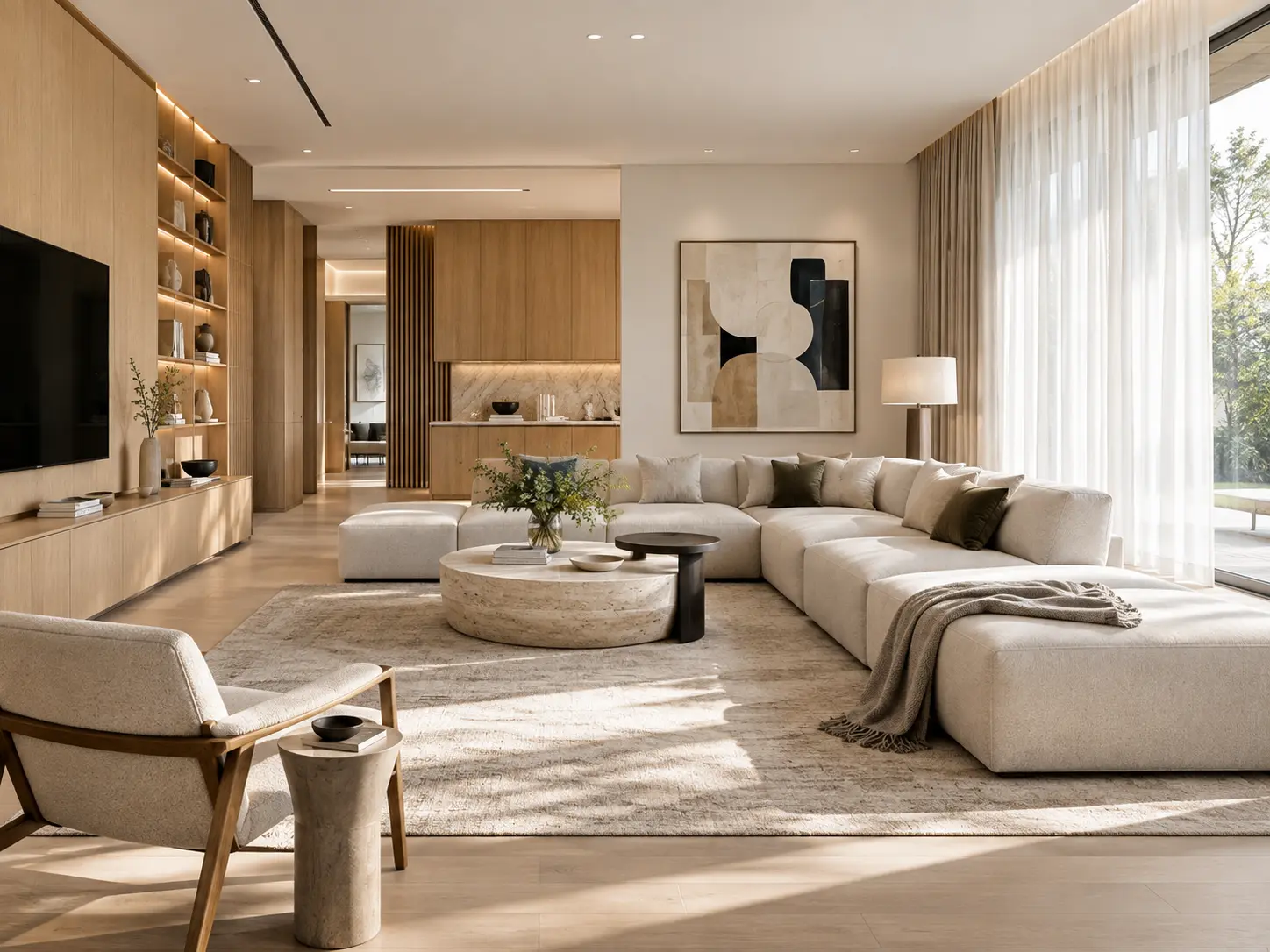 Bespoke cabinetry and furniture designed for the interior