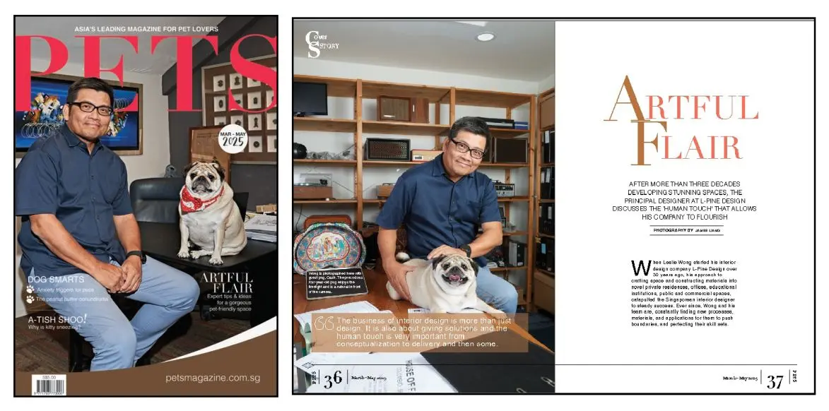 PETS Magazine cover and Artful Flair editorial featuring Leslie Wong