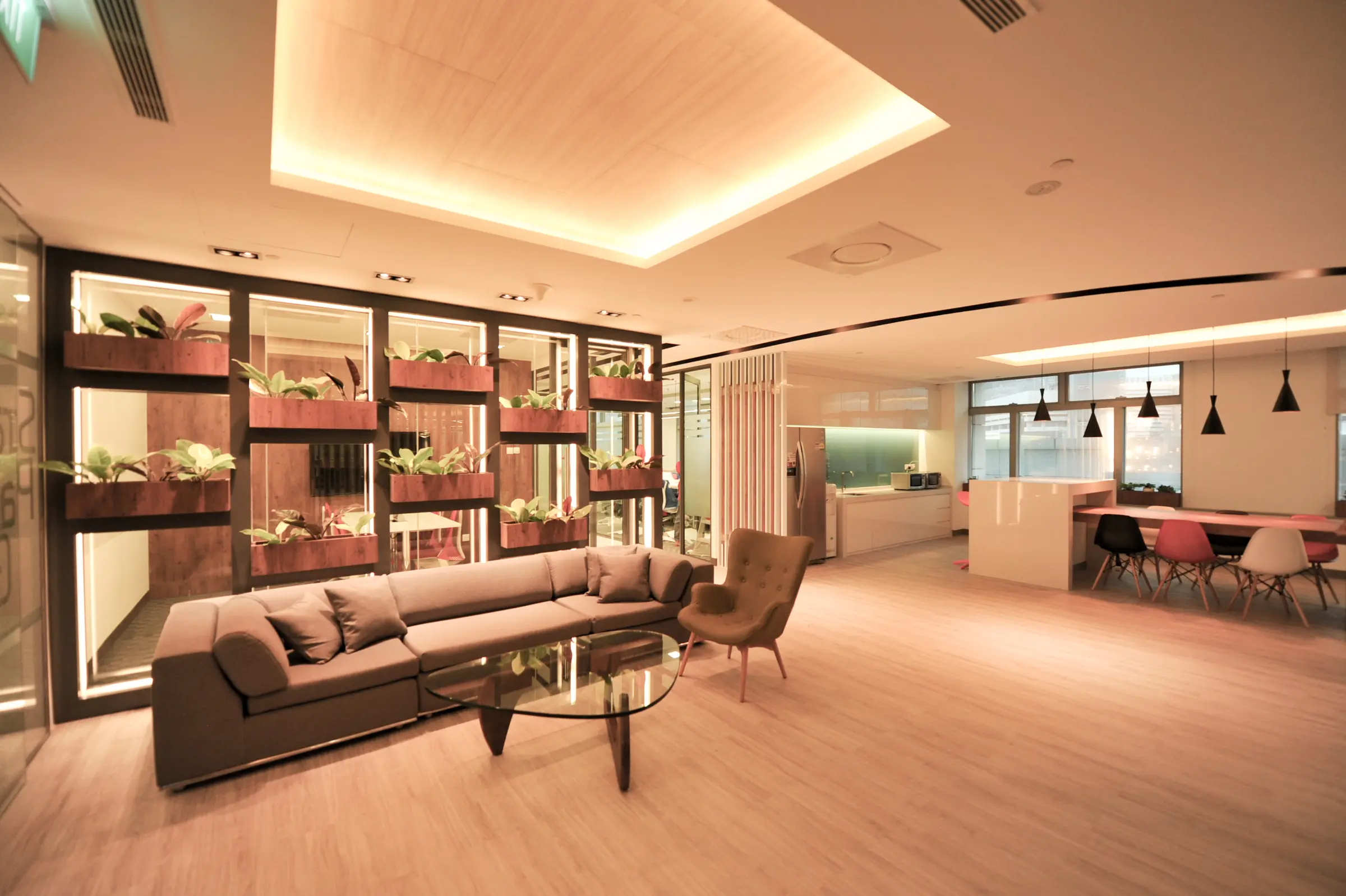 URA Workplace — lounge and pantry